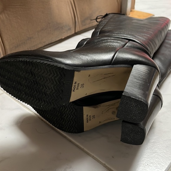 Topshop black lace up heeled boots - Picture 6 of 10